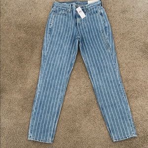 NWT American Eagle Striped Mom Jeans